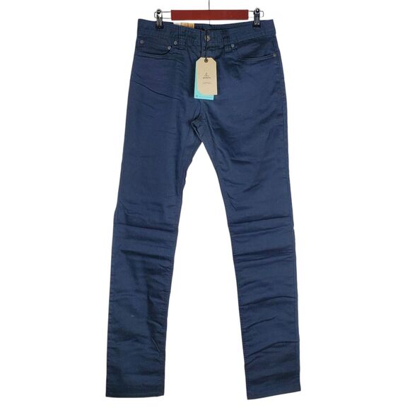 Prana Bridger Jean Mens 30x36 Blue Slim Fit Straight Leg Stretch Denim 5 Pocket